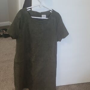 Zara Forest Green Suede Dress